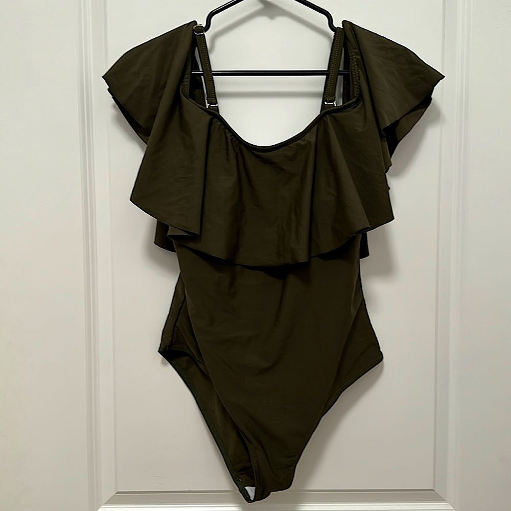 Hunter green one piece swimsuit